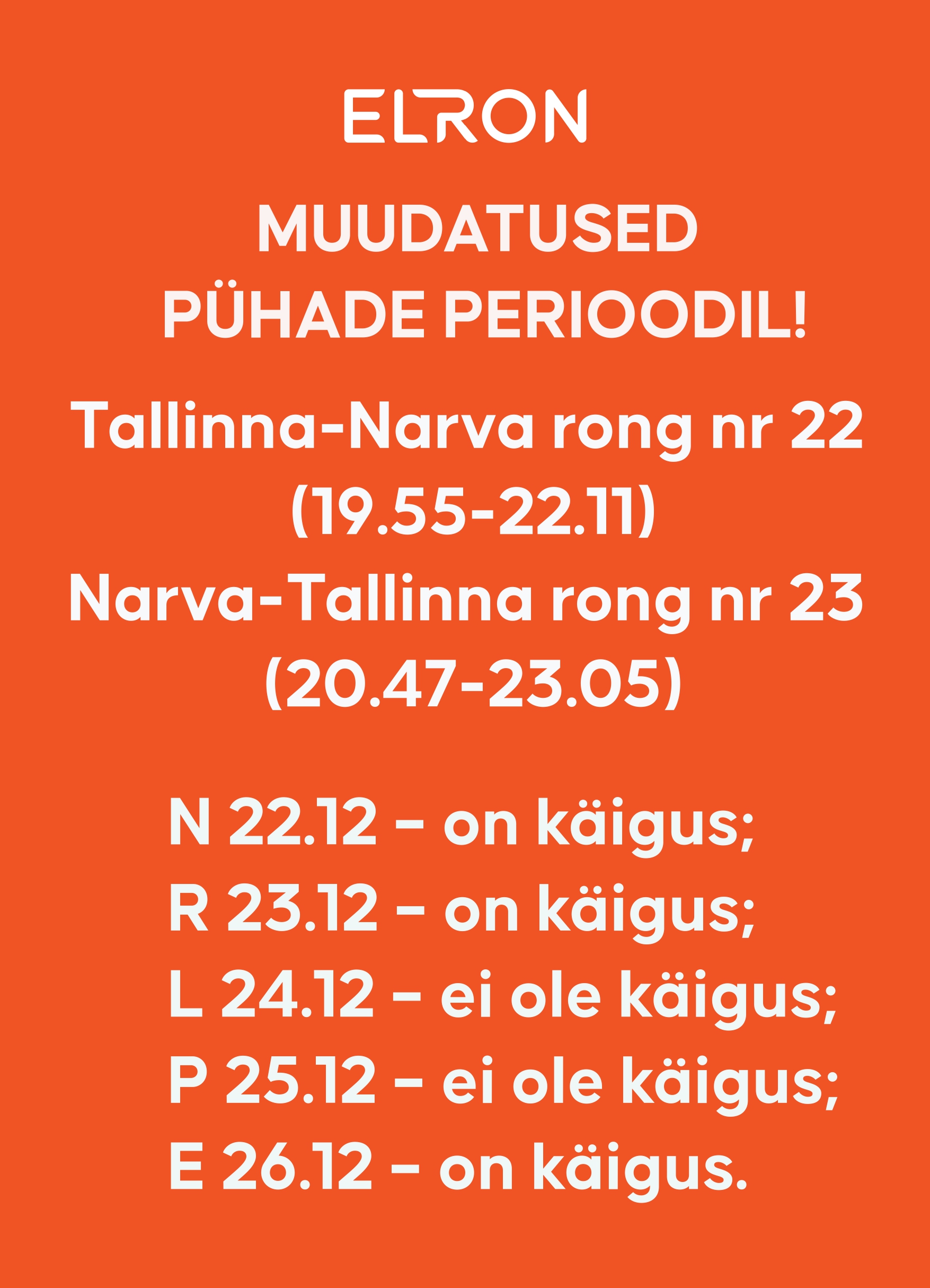 Narva ekspressid jõulude ajal